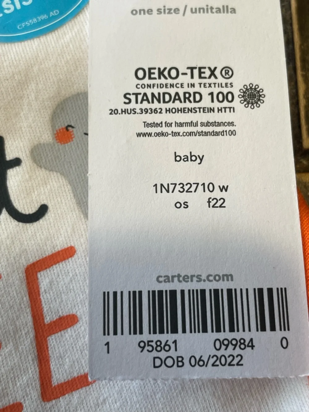 Carter’s Infant White and Orange First Halloween Bib